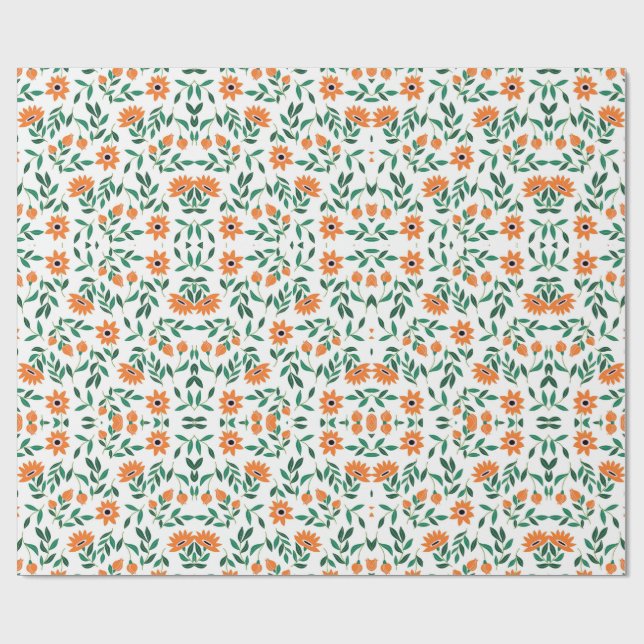 A piece of wrapping paper with a floral pattern (Flat)