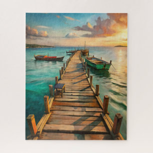 A Pier with Boats Jigsaw Puzzle
