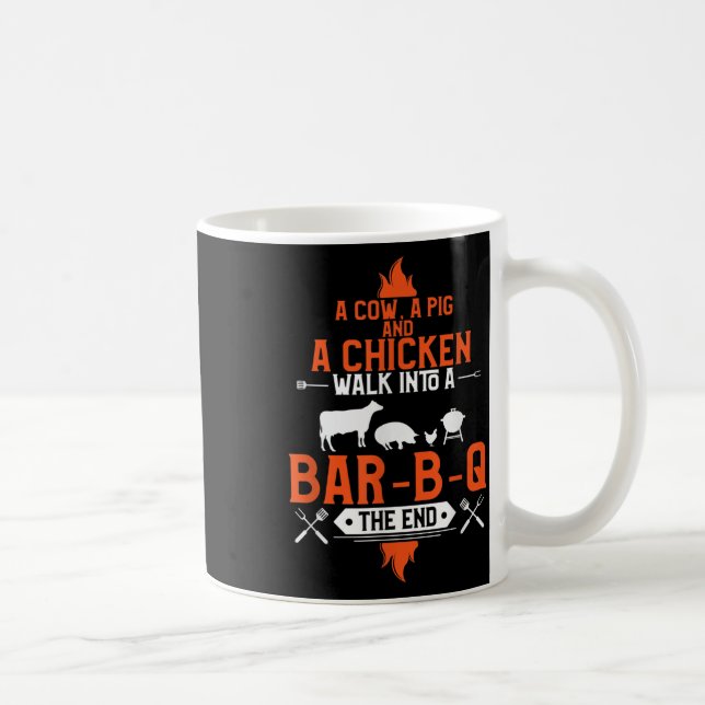 A Pig A Chicken And A Cow Funny Bbq Joke  Coffee Mug (Right)