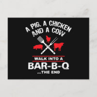 A Pig Chicken Cow Walk Into A Bar Funny BBQ