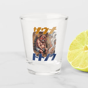 A pig takes on a sauna challenge to its limits shot glass