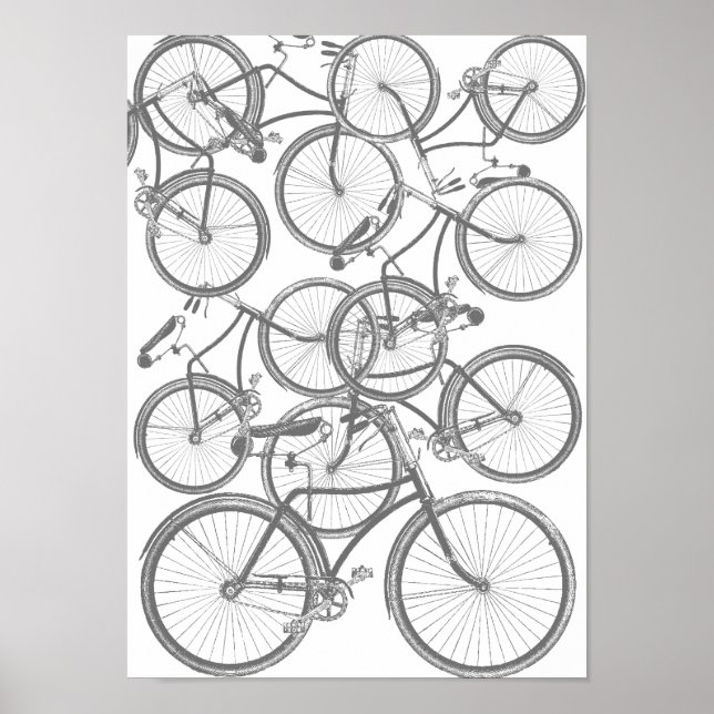 A Pile of Bicycles Poster (Front)