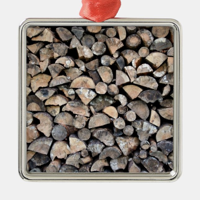 A pile of firewood metal tree decoration (Front)