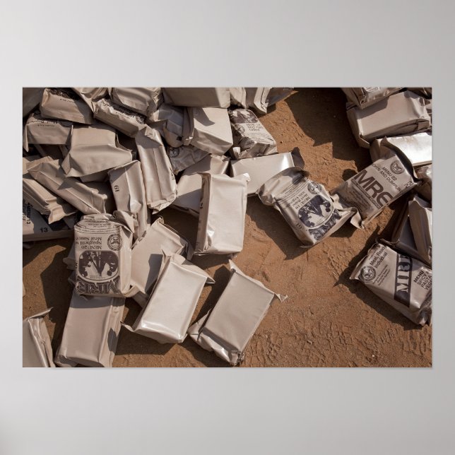 A pile of Meals Ready to Eat Poster (Front)