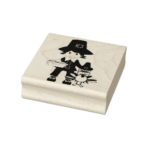 A Pilgrim and His Turkey Rubber Stamp