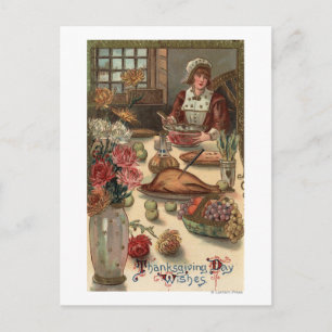A Pilgrim Woman's Table Postcard