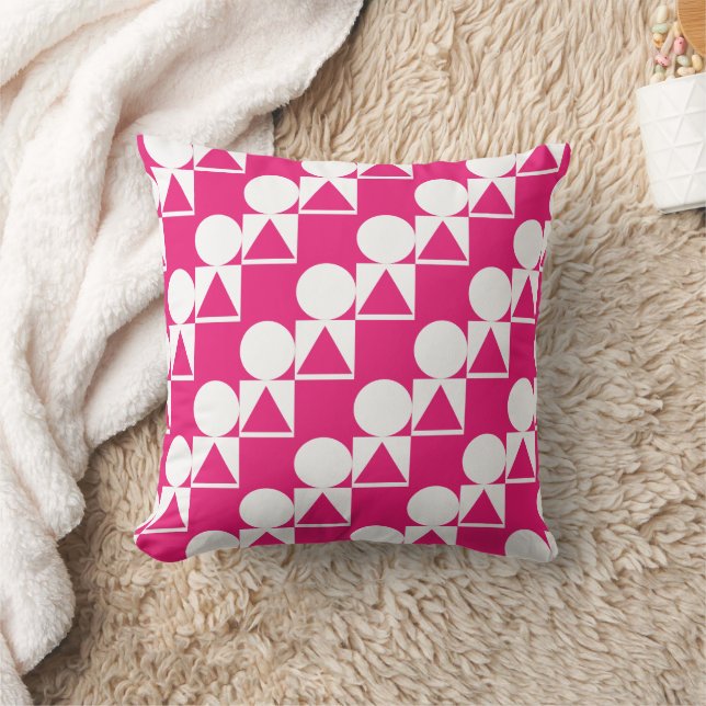 A Pillow With Circle, Triangle & Square Pattern (Blanket)