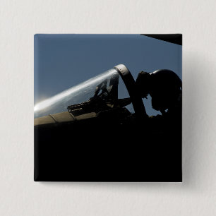 A pilot prepares for take-off 15 cm square badge