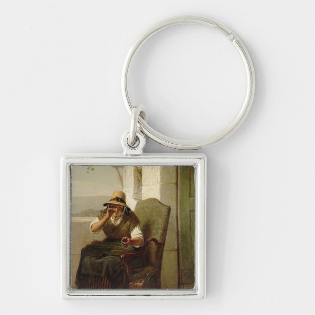 A Pinch of Snuff (oil on canvas) Key Ring (Front)