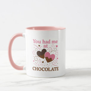 A pink and brown design hearts with a sweet touch. mug