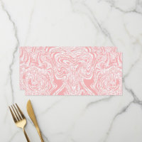 a pink and white abstract design on a white backgr
