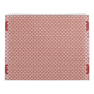 a pink and white background with a pattern calendar