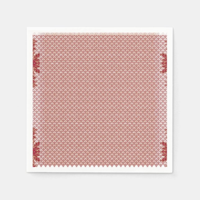 a pink and white background with a pattern napkin (Front)