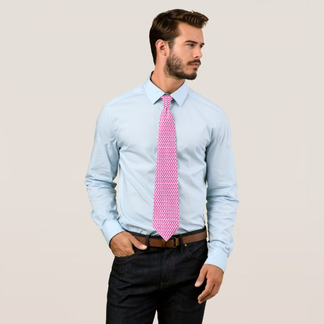 a pink and white background with a pattern tie (In Situ)