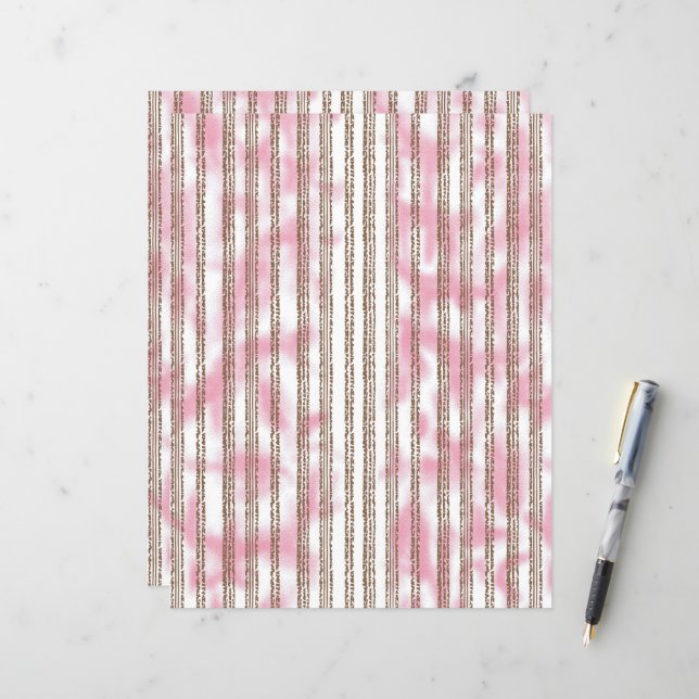 a pink and white striped background (Front/Back In Situ)