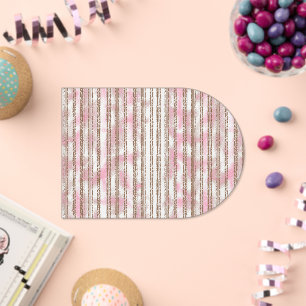 a pink and white striped background acrylic invitations