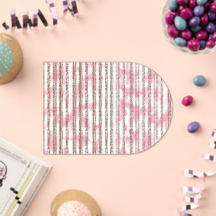 a pink and white striped background acrylic invitations