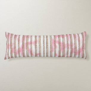 a pink and white striped background body cushion
