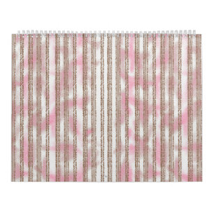 a pink and white striped background calendar