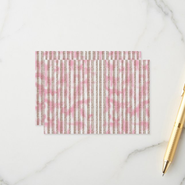 a pink and white striped background enclosure card (Front/Back In Situ)