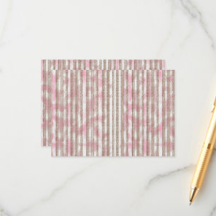a pink and white striped background enclosure card