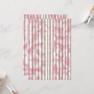 a pink and white striped background invitation