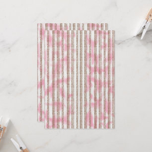 a pink and white striped background invitation