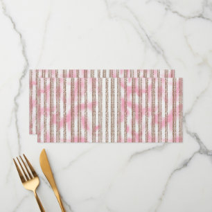 a pink and white striped background menu