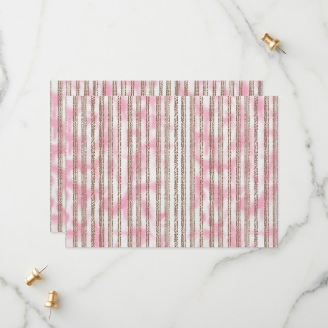 a pink and white striped background save the date (Front/Back In Situ)