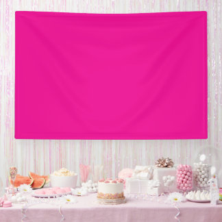 a pink background with a  banner