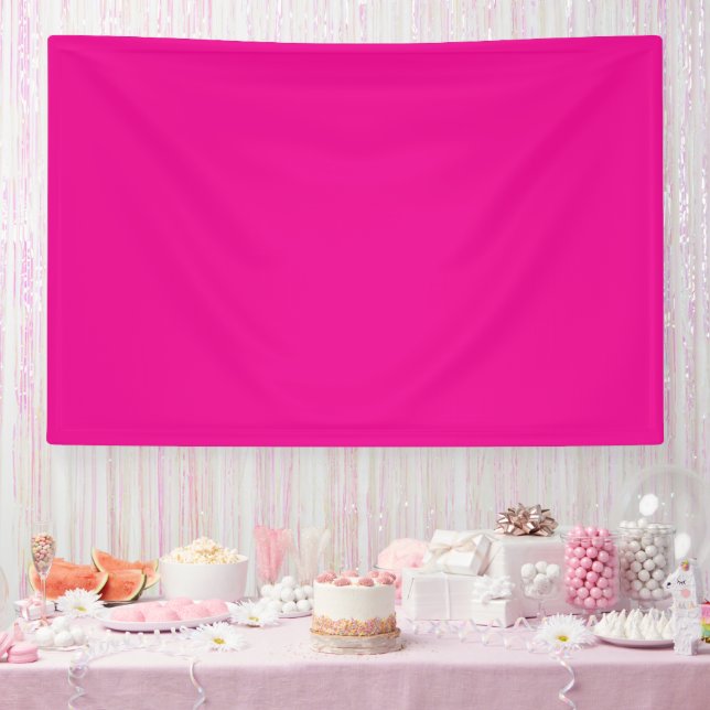 a pink background with a  banner (Party)