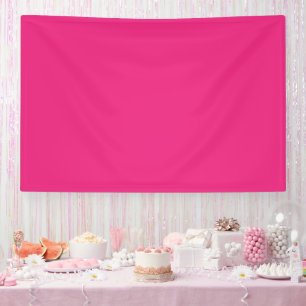 a pink background with a black banner