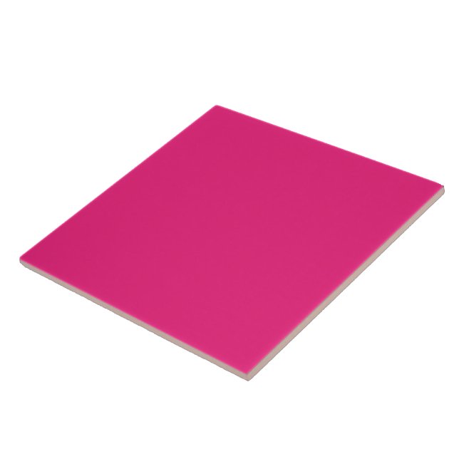 a pink background with a black border ceramic tile (Side)