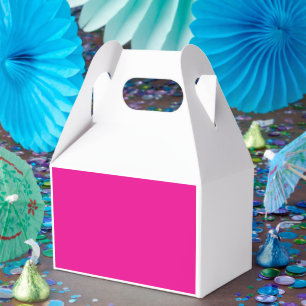 a pink background with a  favour box