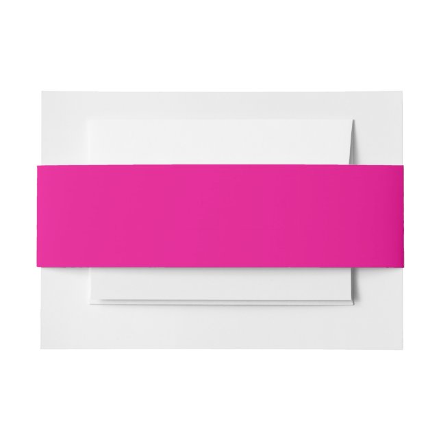 a pink background with a  invitation belly band (Front Example)