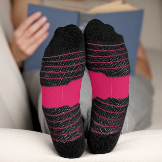 a pink background with a white border socks (Bottom)