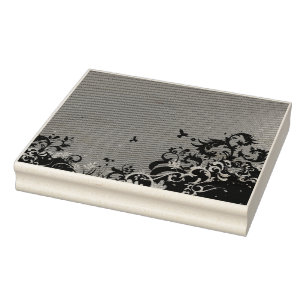 a pink background with black and white swirls rubber stamp