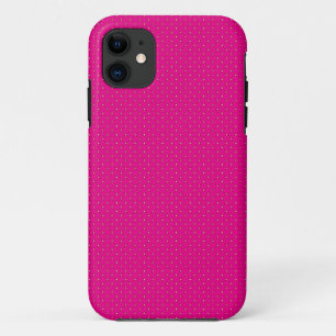 a pink background with white polka dots iPhone 11 case