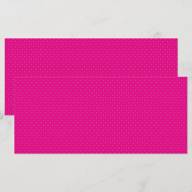 a pink background with white polka dots menu (Front/Back)