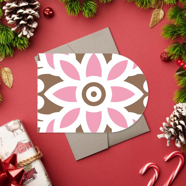 a pink flower on a brown background acrylic invitations (Insitu (Holiday))