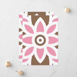 a pink flower on a brown background announcement