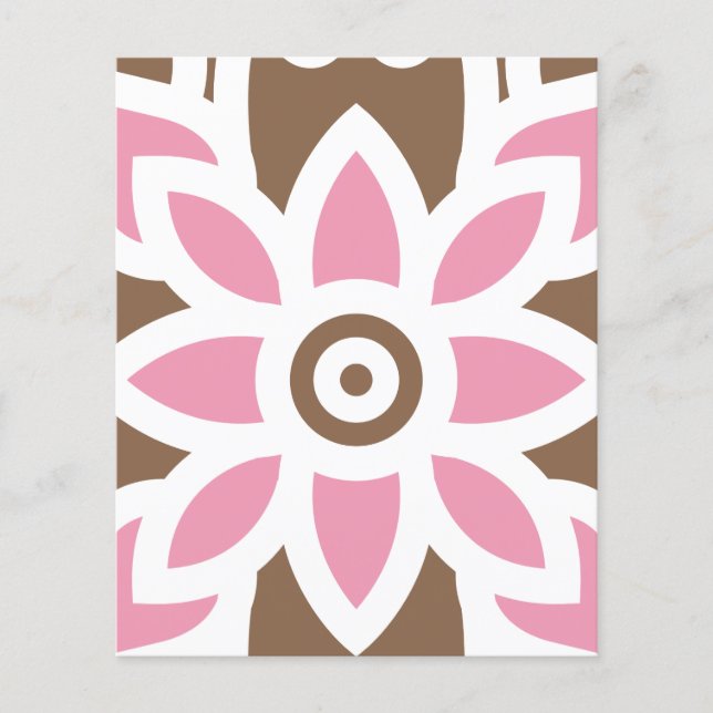a pink flower on a brown background flyer (Front)