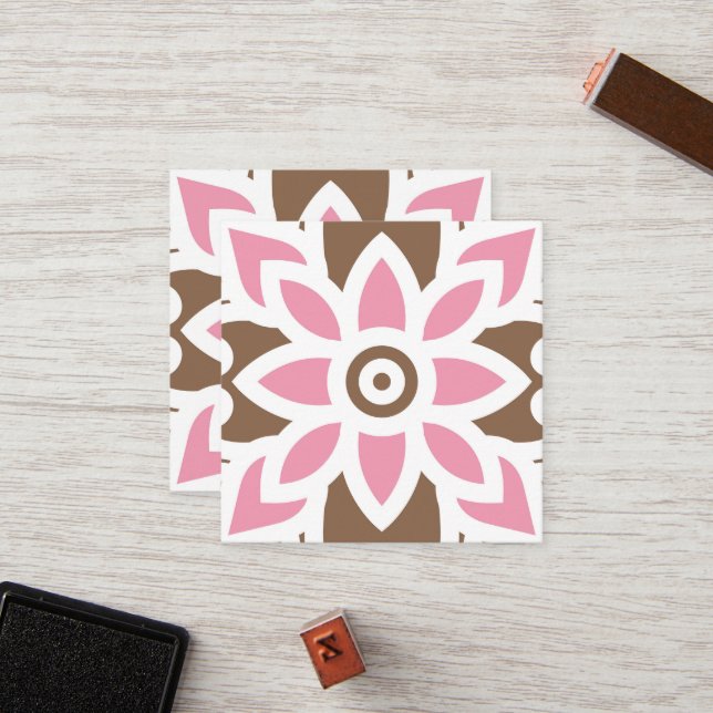 a pink flower on a brown background loyalty card (Front/Back In Situ)