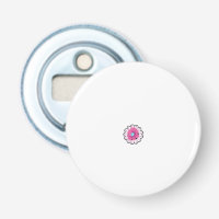 a pink flower with a blue centre on a white backgr