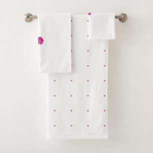 A pink flower with black spots on its petals, show bath towel set