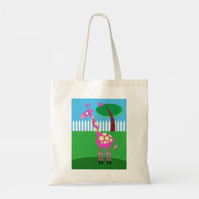A Pink Giraffe Lives in My Backyard Tote Bag (Back)
