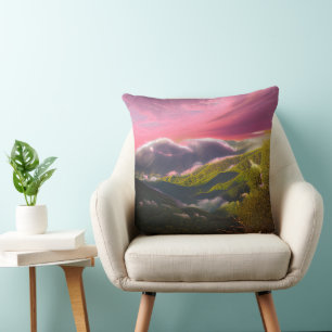 A Pink Luminous Sunrise Cushion