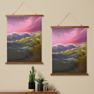 A Pink Luminous Sunrise Hanging Tapestry