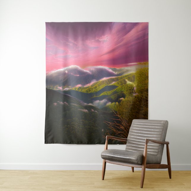 A Pink Luminous Sunrise Tapestry (In Situ)