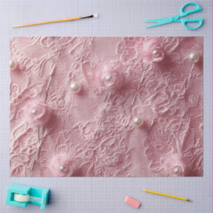 A Pink Pearl and Lace Series Design #12 Tissue Paper